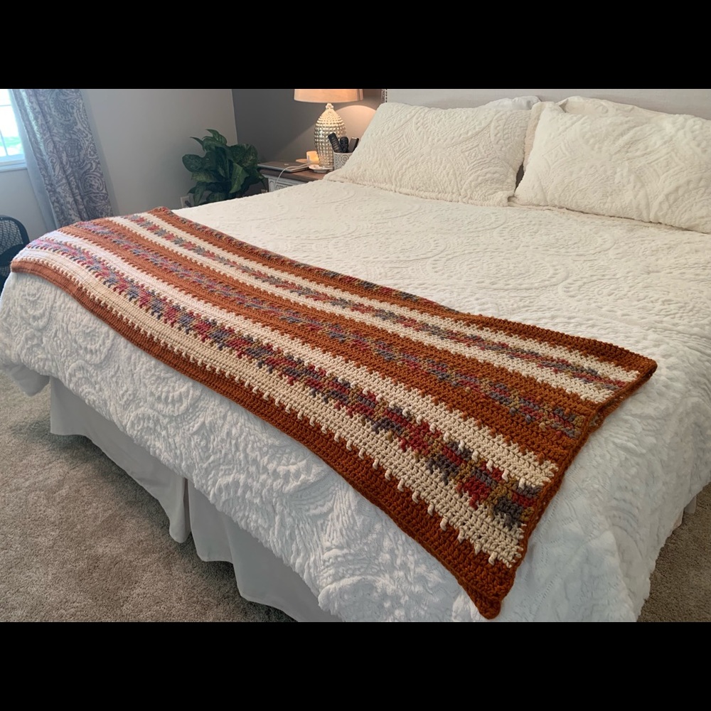 Vintage 1970’s crochet afghan | Size 48” x 71”